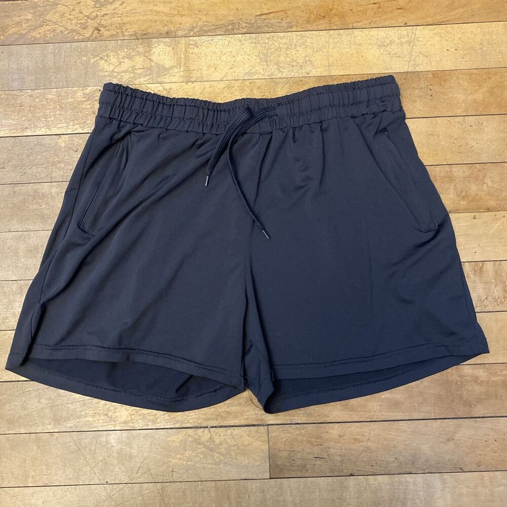 Real Essentials Shorts Women’s Size Small Grey Drawstring Athletic Zip Pockets